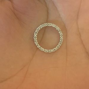 10K White Gold .19 TCW Diamond Pendant .75" 1.3g